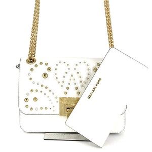 2PCS Michael Kors Tina Studded Shoulder Bag Wallet